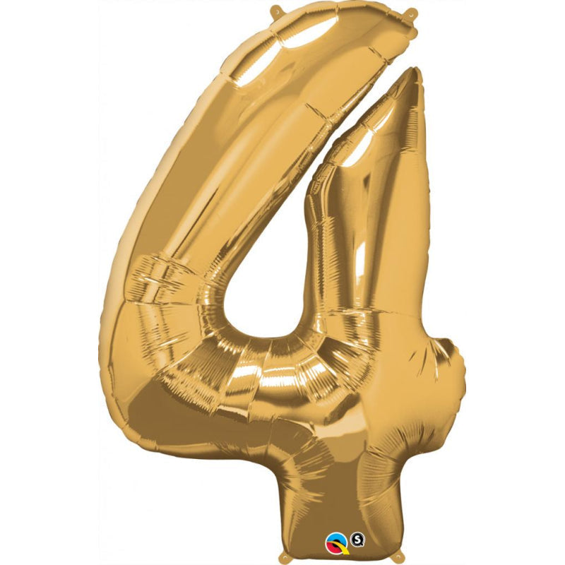 34'' SHAPE FOIL NUMBER 4 - GOLD (QUALATEX)