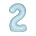 Matte Powder Blue Number 2 Shaped Foil Balloon 34''