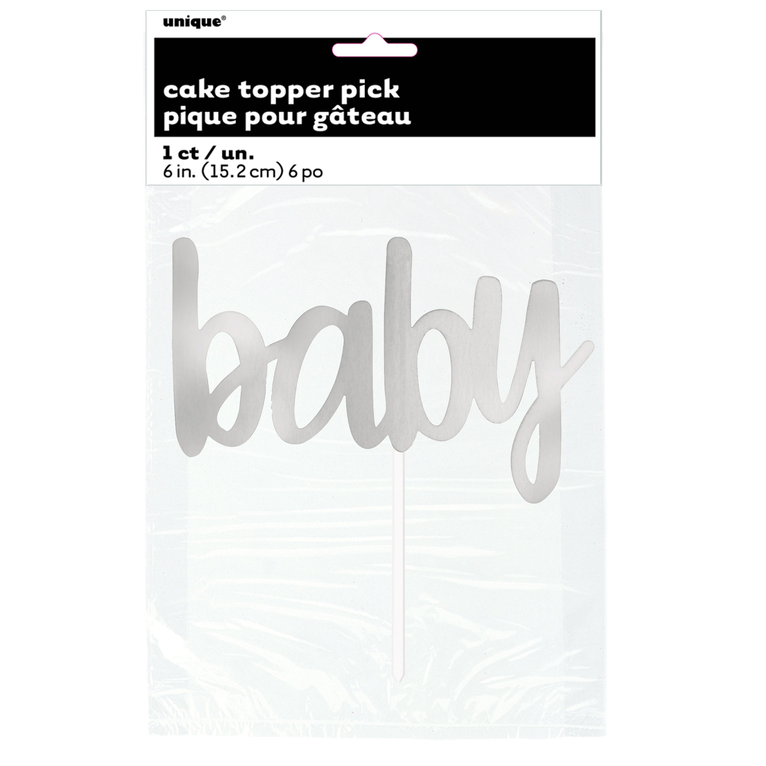 Silver Baby Cake Topper