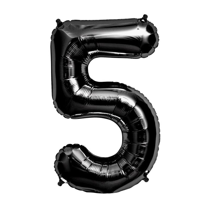 34'' SHAPE FOIL NUMBER 5 - BLACK (NORTH STAR)