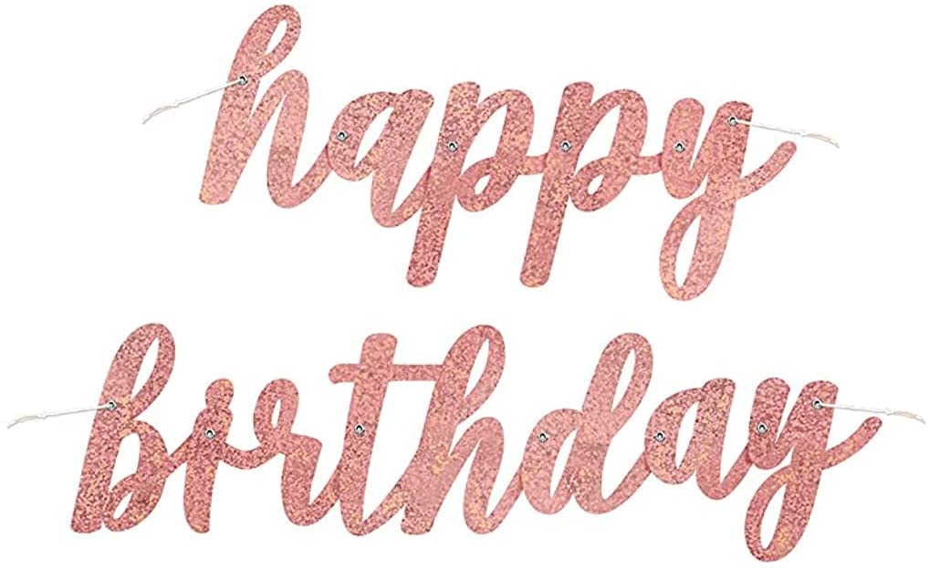 Happy Birthday Rose Gold Banner