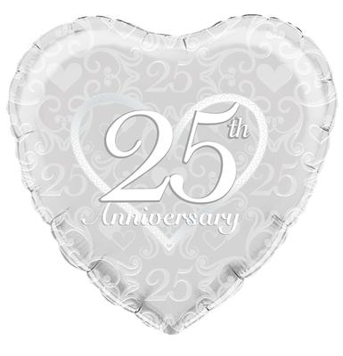 18'' FOIL HAPPY 25TH ANNIVERSARY FILIGREE