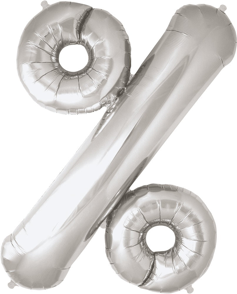 34'' SHAPE FOIL PERCENT SIGN % - SILVER (NORTH STAR)