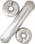 34'' SHAPE FOIL PERCENT SIGN % - SILVER (NORTH STAR)