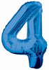 Giant Blue Foil Number '4' Balloon