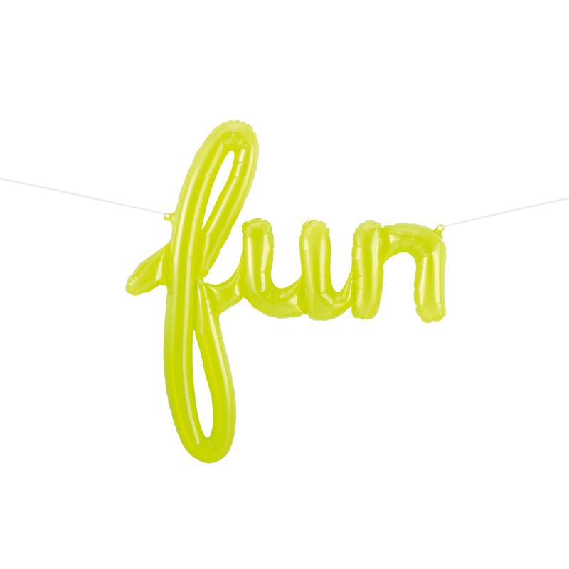 FUN SCRIPT CLEAR GREEN AIR FILL BALLOON 109CM