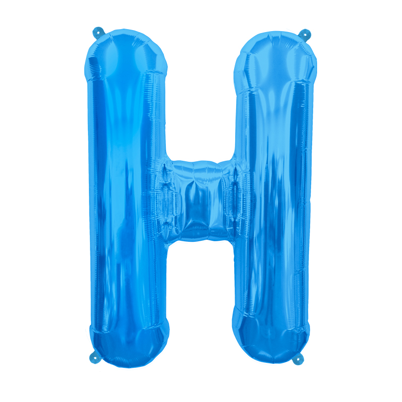 34'' SUPER SHAPE FOIL LETTER H - BLUE