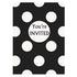 BLACK DOTS INVITES 8PK