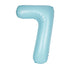 Matte Powder Blue Number 7 Shaped Foil Balloon 34''