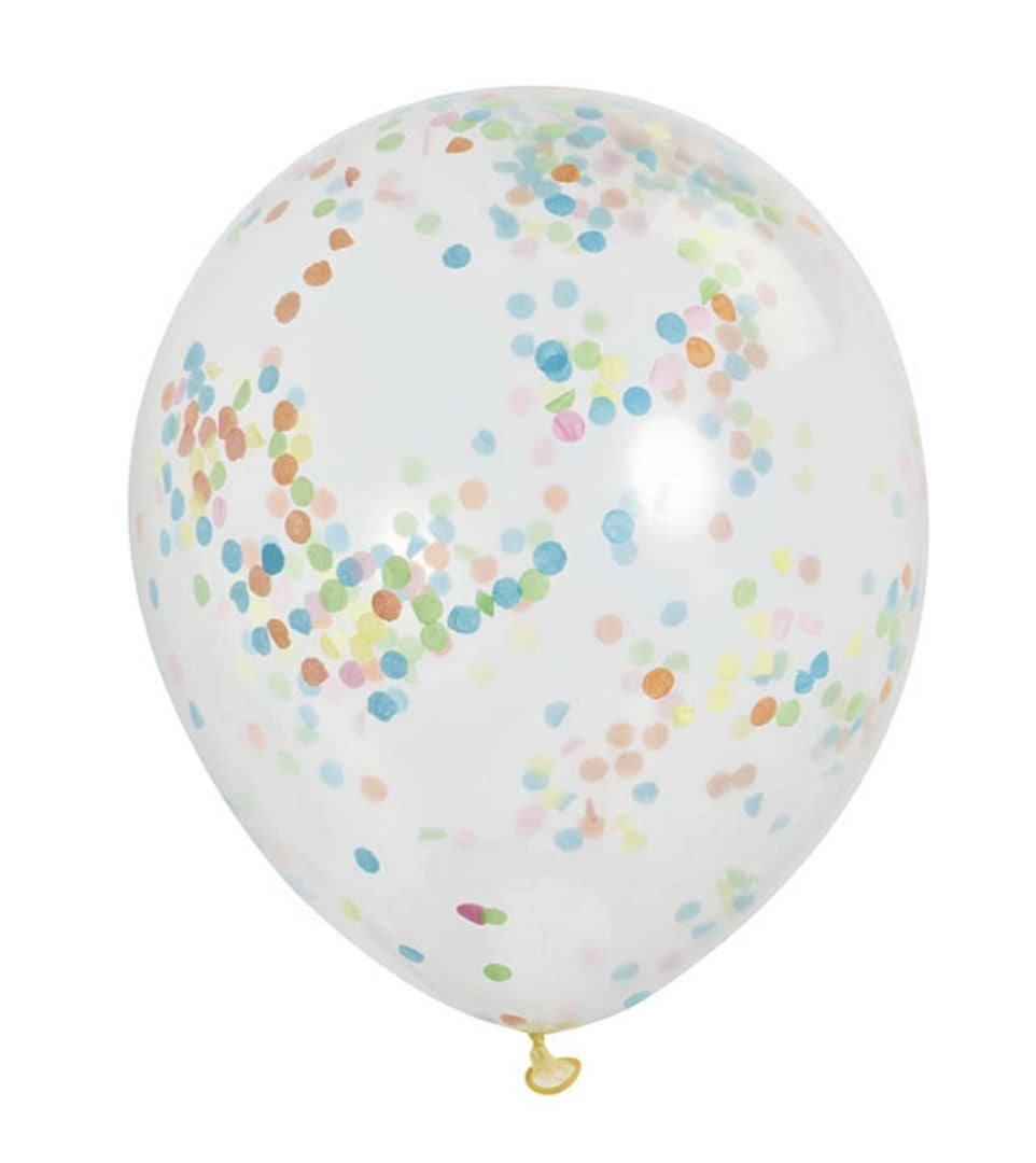 Multi-Coloured Confetti Balloons 6pk