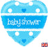 18'' FOIL ITS A BABY SHOWER HEART BLUE