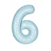 Matte Powder Blue Number 6 Shaped Foil Balloon 34''