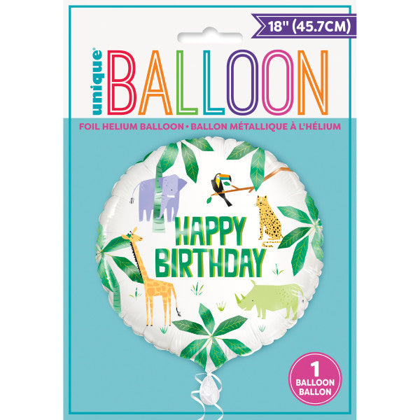 Animal Safari Round Foil Balloon 18''