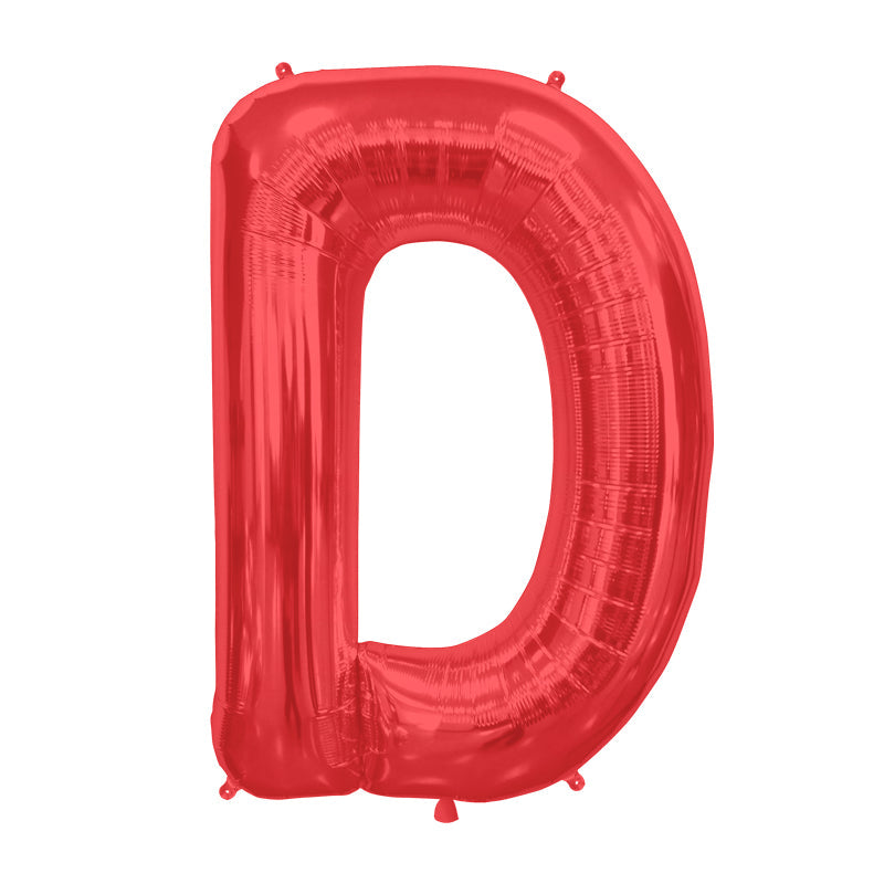 34'' SUPER SHAPE FOIL LETTER D - RED