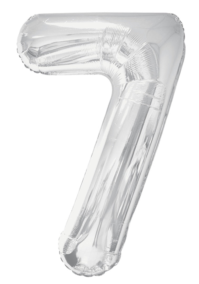 Giant Silver Foil Number '7' Balloon