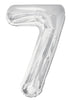 Giant Silver Foil Number '7' Balloon