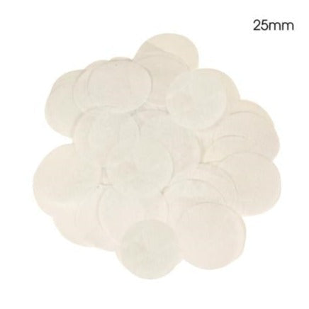 WHITE TISSUE CONFETTI 25MM X 14G