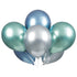 Blue, Green & Silver Platinum 11'' Latex Balloons, 6pk - Assorted