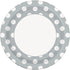 Silver Polka Dot Paper Party Plates 8pk