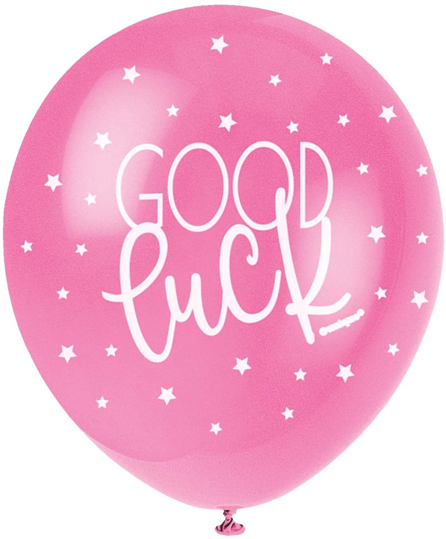 Pearlised Latex Assorted Good Luck Balloons, Pack of 5