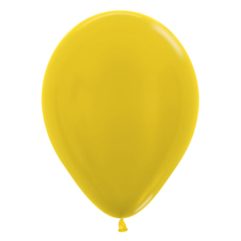 5'' METALLIC YELLOW LATEX SEMPERTEX 100PK