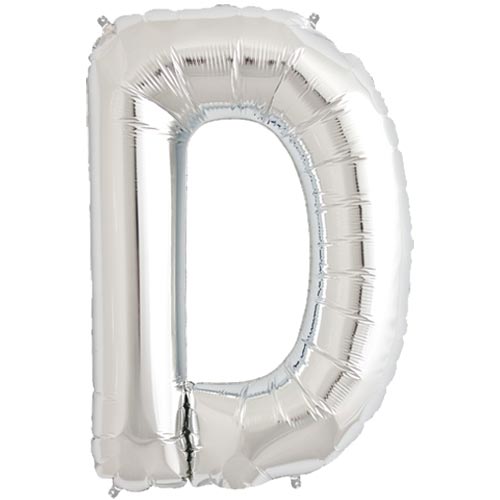 34'' SUPER SHAPE FOIL LETTER D - SILVER