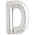 34'' SUPER SHAPE FOIL LETTER D - SILVER