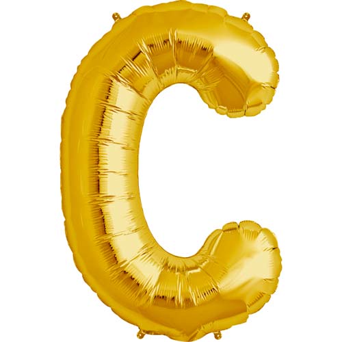 34'' SUPER SHAPE FOIL LETTER C - GOLD