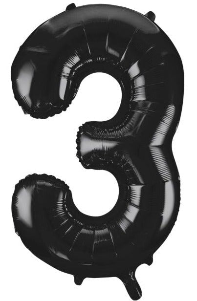 34'' SHAPE FOIL NUMBER 3 - BLACK (UNIQUE)