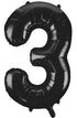 34'' SHAPE FOIL NUMBER 3 - BLACK (UNIQUE)