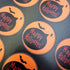 35 x 35mm Halloween Stickers for Sweet Cones and Party Bags. Spider Happy Halloween