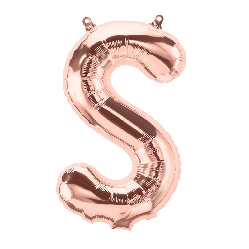 16'' Foil Letter S - Rose Gold Packaged Air Fill