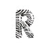 34'' SUPER SHAPE FOIL LETTER R - ZEBRA