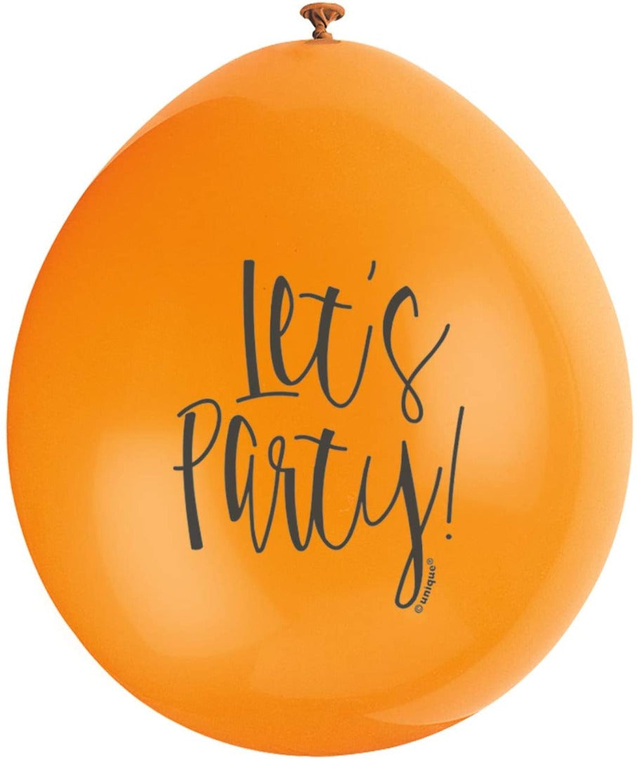 Latex Assorted Let's Party Balloons, Pack of 10