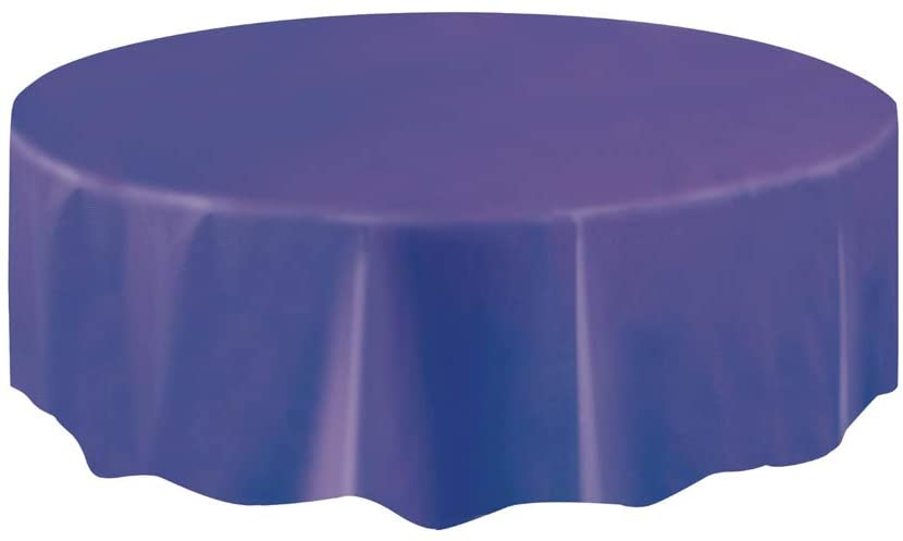 PURPLE ROUND PLASTIC TABLECOVER 213 DIA
