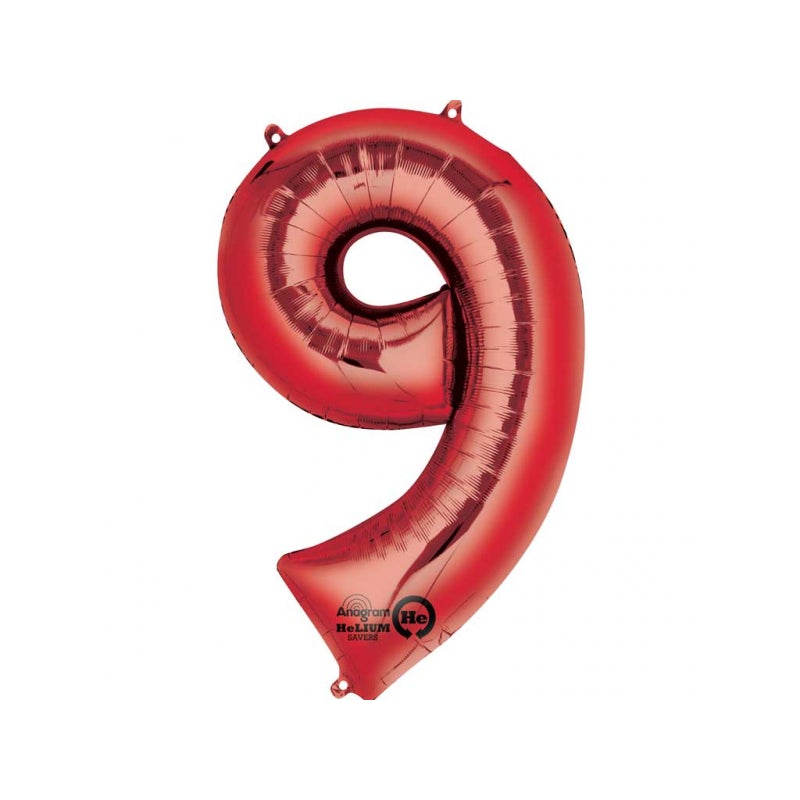 34'' SHAPE FOIL NUMBER 9 - RED (ANAGRAM)
