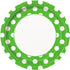 Lime Green Polka Dot Paper Party Plates 8pk