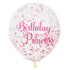 Pink Princess Clear Latex Balloons with Confetti 12'', 6ct