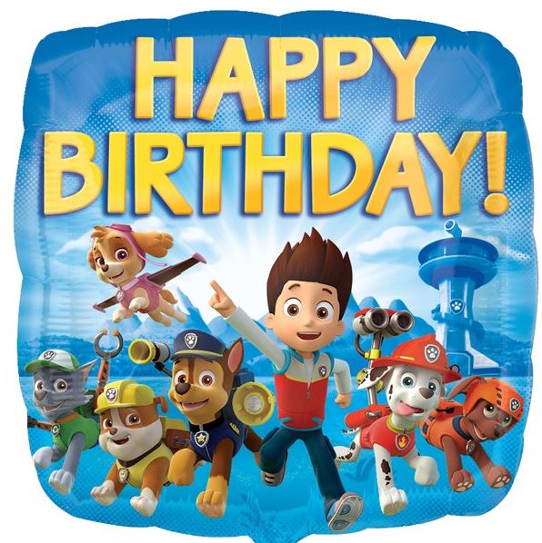 18'' FOIL PAW PATROL HAPPY BIRTHDAY BALLOON