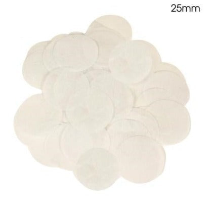 WHITE TISSUE CONFETTI 25MM X 100G