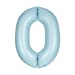 Matte Powder Blue Number 0 Shaped Foil Balloon 34''