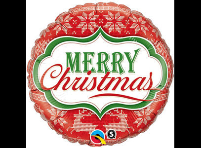18'' FOIL MERRY CHRISTMAS NORDIC PATTERN