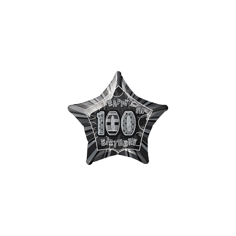 20'' FOIL GLITZ BLACK PRISMATIC BALLOON 100