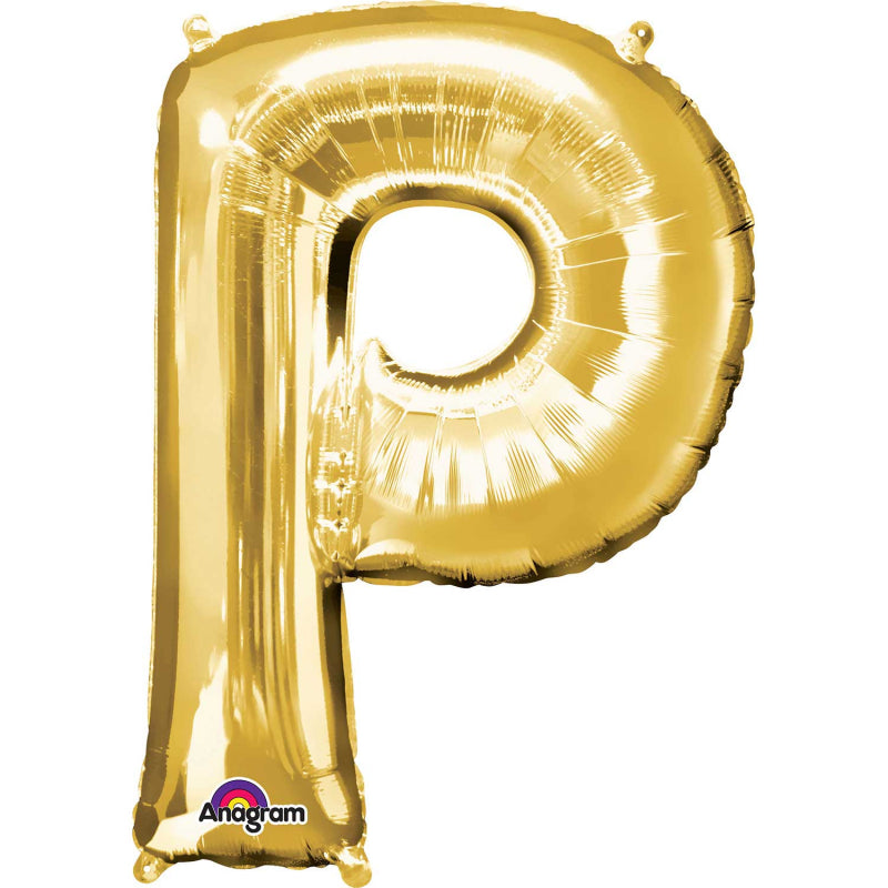 34'' SUPER SHAPE FOIL LETTER P - GOLD (ANAGRAM)