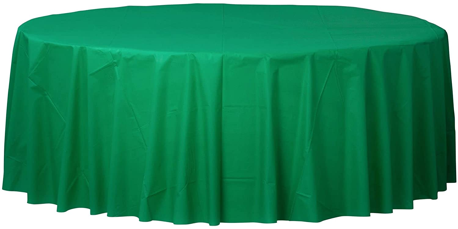 FESTTIVE GREEN ROUND PLASTIC TABLECOVER 213 DIA