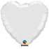 36'' HEART WHITE PLAIN FOIL (Flat)