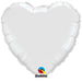 36'' HEART WHITE PLAIN FOIL (Flat)