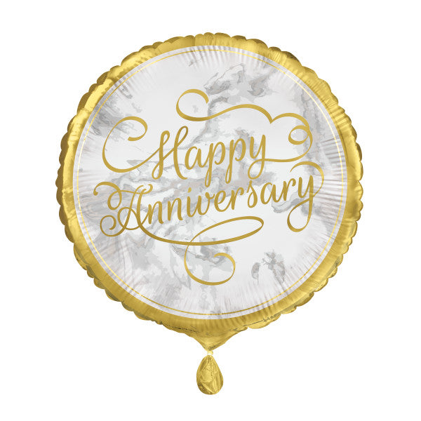 Unique 53885 Gold Anniversary Round Foil Balloon 18'' | 50th Wedding | Golden Anniversary