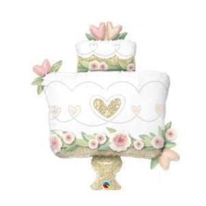 41'' GLITTER GOLD WEDDING CAKE SHAPE FOIL BALLOON
