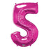 34'' SHAPE FOIL NUMBER 5 - MAGENTA (QUALATEX)